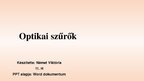Prezentációk 'Optikai szűrők', 1.                