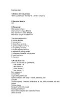 Üzleti tervek '"Senleja", Ltd.', 1.                