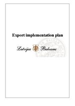 Kutatási anyagok 'Export Implementation Plan. Latvia - Iria', 1.                