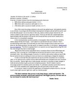 Esszék 'Global Issues. Poverty Around the World', 1.                