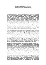 Esszék 'How to Be a Healthy Person', 1.                