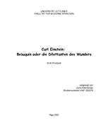 Összefoglalók, jegyzetek 'Carl Einstein: Bebuquin oder die Dilettanten des Wunders. Eine Analyse', 1.                