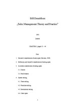 Összefoglalók, jegyzetek 'Home Reading - Bill Donaldson "Sales Management Theory and Practice"', 1.                