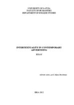 Esszék 'Intertextuality in Contemporary Advertising', 1.                