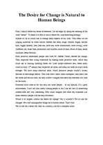 Esszék 'The Desire for Change is Natural to Human Beings', 1.                