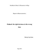 Kutatási anyagok 'Finland: the Right Decisions in the Wrong Time', 1.                