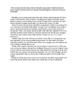 Esszék 'Three Factors that Affect Young People's Health and Physical Fitness', 1.                