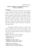 Esszék 'Semantic Equivalents of English Proverbs in Latvian and Russian', 1.                