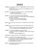 Összefoglalók, jegyzetek 'Phrasal Verbs with "Put"', 1.                