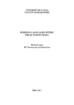 Kutatási anyagok 'Working Languages Within the EU Institutions', 1.                