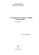 Kutatási anyagok 'Canadian English Variety', 1.                