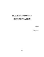 Gyakorlati jelentések 'Report on Teaching Practice in Basic School', 1.                