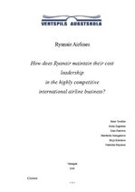 Kutatási anyagok 'How does Ryanair Maintain Their Cost Leadership in the Highly Competitive Intern', 1.                