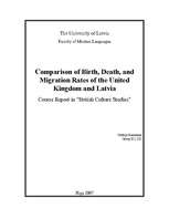 Esszék 'Comparison of Birth, Death and Migration Rates of the United Kingdom and Latvia', 1.                