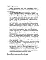 Esszék 'War - Reasons and Attitudes. Christianity - Personal Attitude and Ideas', 1.                