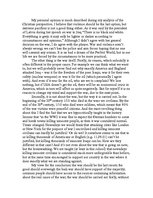 Esszék 'War - Reasons and Attitudes. Christianity - Personal Attitude and Ideas', 6.                