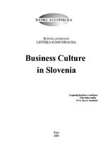 Kutatási anyagok 'Business Culture in Slovenia', 1.                