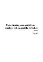 Kutatási anyagok 'Contemporary Management Issue - Employee Well-Being at the Workplace', 1.                