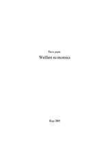 Kutatási anyagok 'Welfare Economics', 1.                