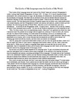 Esszék 'The Limits of My Language Mean the Limits of My World', 1.                