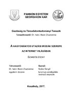 Kutatási anyagok 'A hagyományos utazási irodák szerepe az internet világában', 1.                