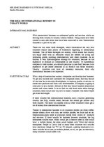 Esszék 'The Role of International Business in Today’s World', 1.                