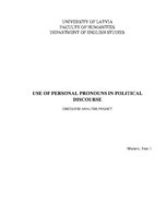 Kutatási anyagok 'Use of Personal Pronouns in Political Discourse', 1.                