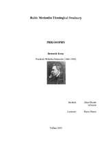 Esszék 'Friedrich Wilhelm Nietzsche ', 1.                