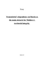 Esszék 'Transnistria’s Dependence on Russia as the Main Obstacle for Moldova´s Territori', 1.                