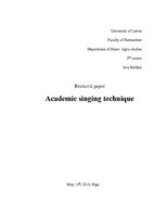 Összefoglalók, jegyzetek 'Academic Singing Technique', 1.                