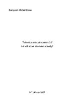 Kutatási anyagok 'Television without Frontiers 3.0', 1.                