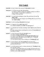Összefoglalók, jegyzetek 'Phrasal Verbs with "Take"', 1.                
