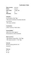 Minták 'Curriculum Vitae', 1.                