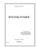 Kutatási anyagok 'Borrowings in English', 1.                