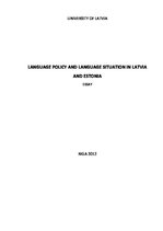 Esszék 'Language Policy and Language Situation in Latvia and Estonia', 1.                