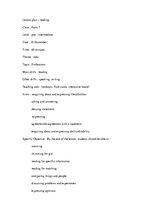 Minták 'Lesson Plan - Reading', 1.                