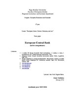 Kutatási anyagok 'European Central Bank and Its Competences', 1.                