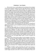 Esszék 'Globalization - Loss of Identity', 1.                