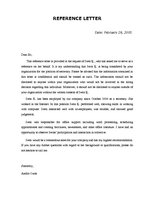 Minták 'Reference Letter', 1.                