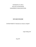 Kutatási anyagok 'Estuary English', 1.                
