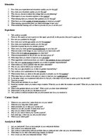 Összefoglalók, jegyzetek 'Questions at Job Interview', 1.                