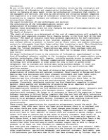 Esszék 'Communications Technology: Global Information Infrastructure ', 1.                