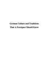 Esszék 'German Culture and Traditions That A Foreigner Should Know', 1.                