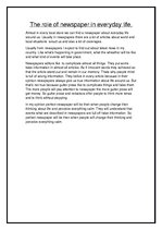 Esszék 'The Role of Newspaper in Everyday Life', 1.                