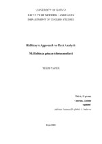 Kutatási anyagok 'Halliday’s Approach to Text Analysis', 1.                