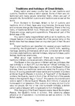 Esszék 'Traditions and Holidays of Great Britan', 1.                