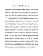 Esszék 'Reaction to Covid in Education', 1.                