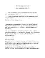 Összefoglalók, jegyzetek 'Why Values Are Important? Why Do We Need Values?', 1.                