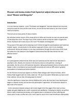 Esszék 'Pleasure and Money Matter from Hysterical sSubject Discourse in the Novel "Maste', 1.                