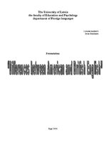 Kutatási anyagok 'Differences Between British English and American English', 1.                